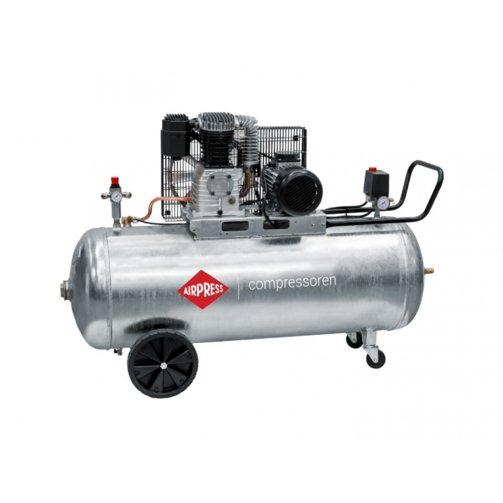Двубутален поцинкован компресор G 600-200 Pro 10 бара 4 HP/3 kW 400V 380 л./мин. 200 литра 369564