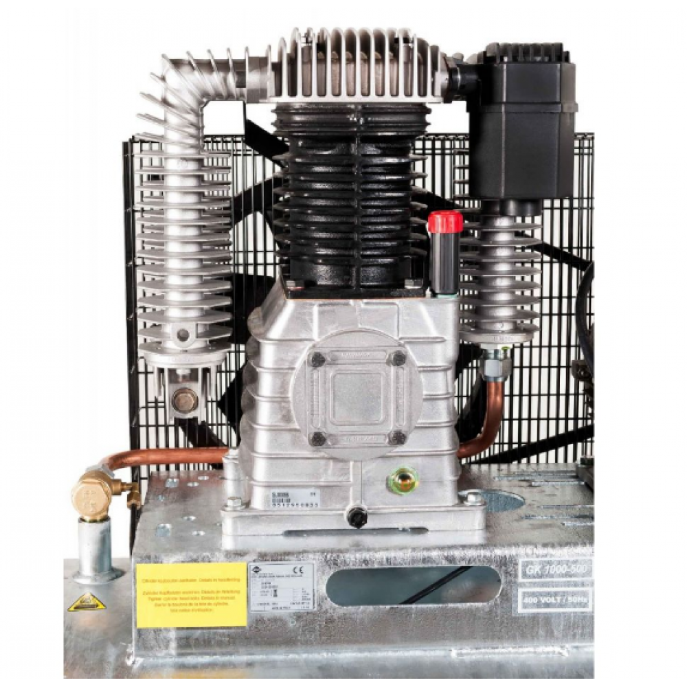 Двубутален поцинкован компресор G 1000-500 Pro 11 бара 7.5 HP/5.5 kW 400V 698 л./мин. 500 литра 369569