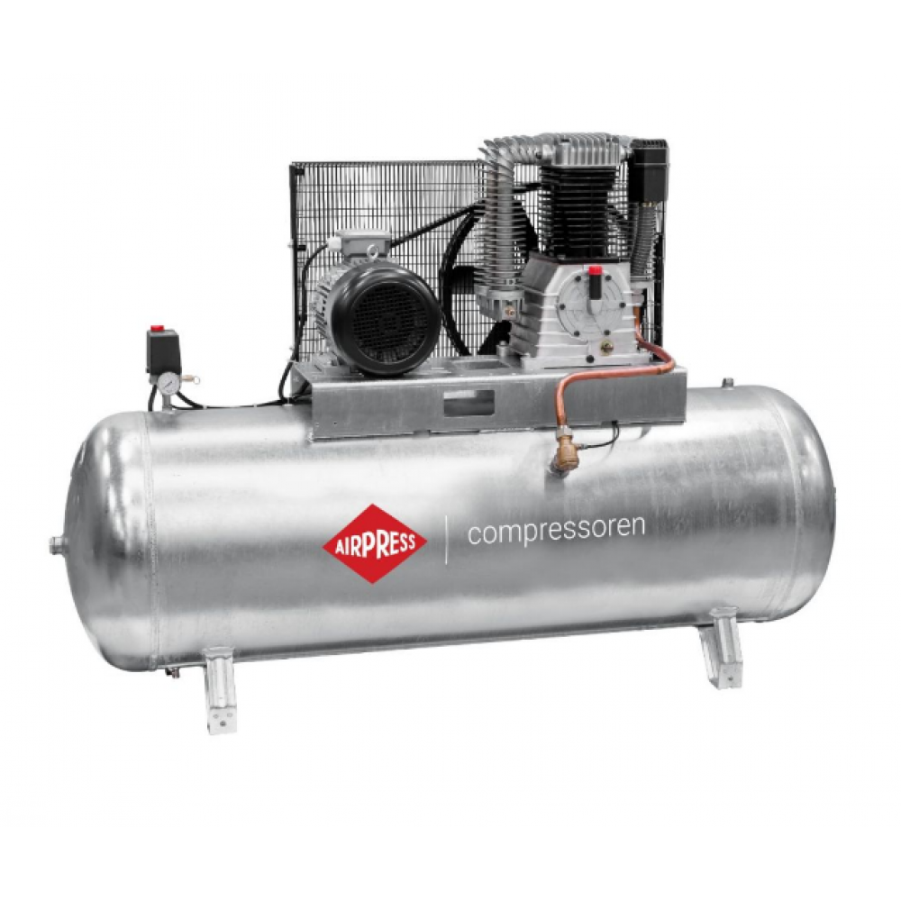 Двубутален поцинкован компресор G 1500-500 Pro 11 бара 10 HP/7.5 kW 400V 859 л./мин. 500 литра 369673
