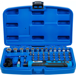 Акумулаторен винтоверт, включва комплект накрайници и гаечни ключове, 41 броя - BGS70209