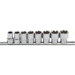 Комплект вложки за гаечен ключ, T-Profile Plus (за Torx Plus), задвижващ вътрешен квадрат 12,5 мм (1/2"), 8 бр. - BGS8806