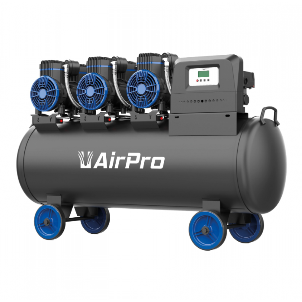 Безмаслен тих компресор, 3x1 HP, 100 л обем на резервоара, 230V - CP21P3T100