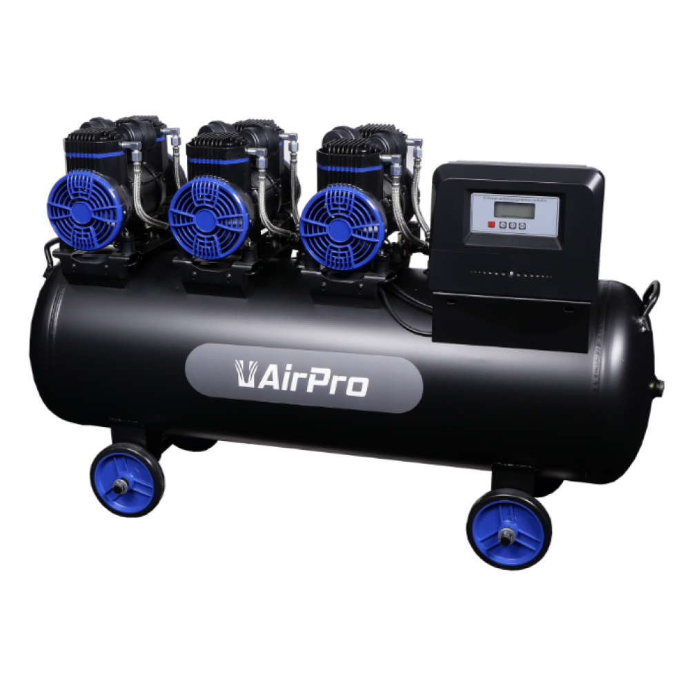 Безмаслен тих компресор, 3x1 HP, 100 л обем на резервоара, 230V - CP21P3T100