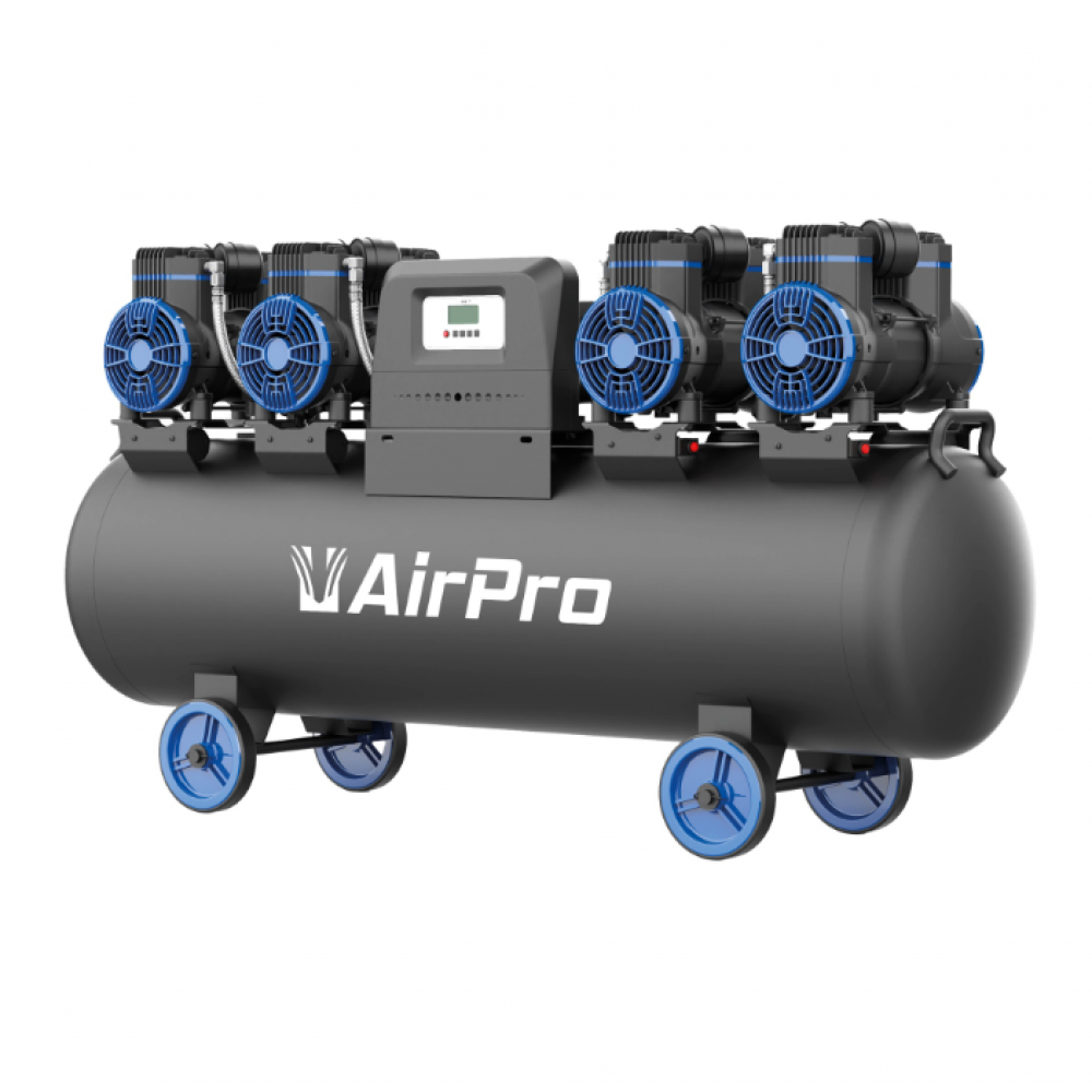 Безмаслен тих компресор, 4x2 HP, 120 л обем на резервоара, 400V - CP56P4T120