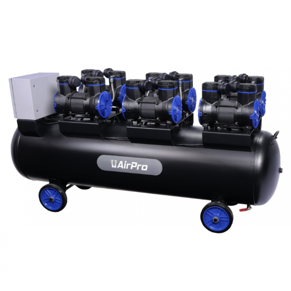 Безмаслен тих компресор, 6x2hp, 280 л резервоар, 400V - CP90P6T280