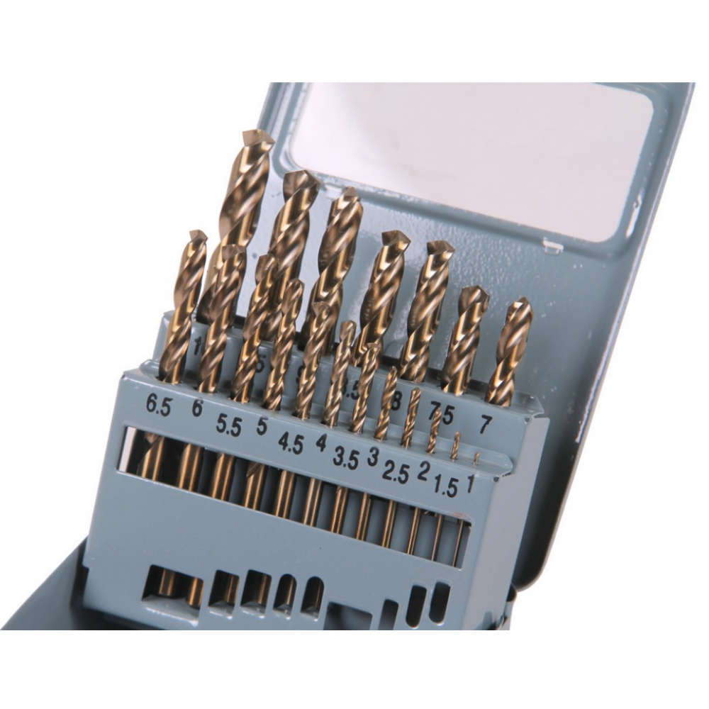 Комплект спирални свредла HSS кобалтова цепна точка 19 части - XPTools DR19KBK