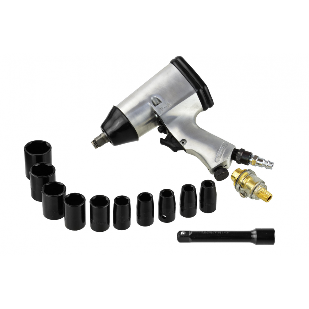 Пневматичен ударен гайковерт 1/2" тип хоби + накрайници GEKO G00580