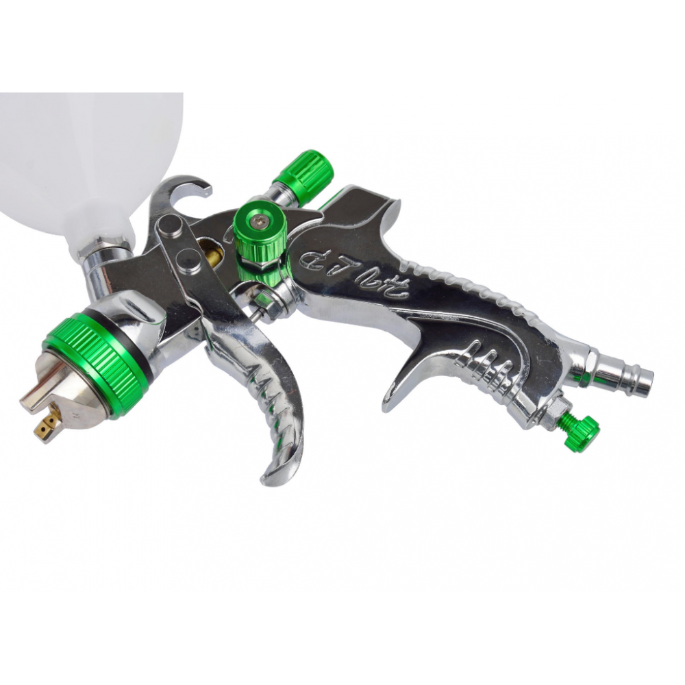 Професионален бояджийски пистолет за лак.HVLP/червен с покритие - GEKO G01180