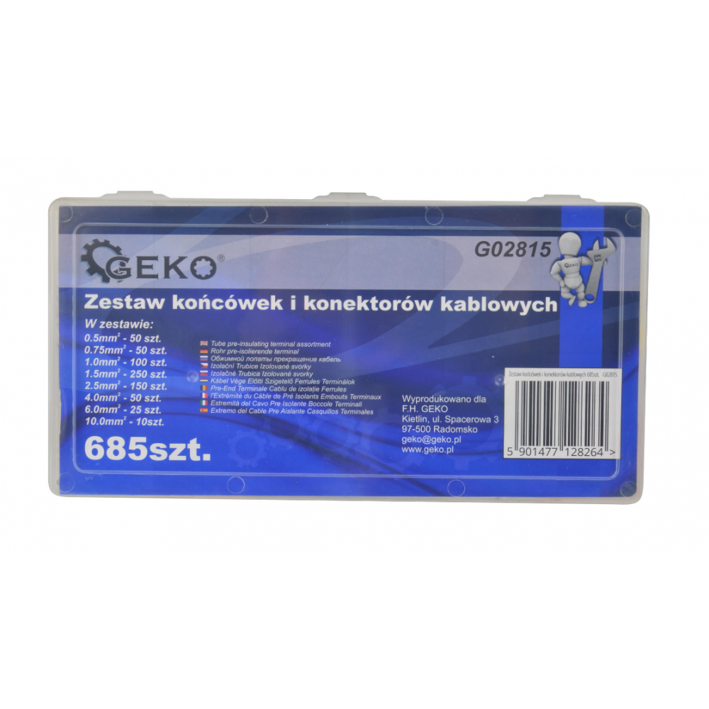 Комплект кабелни клеми и конектори 685 бр. - GEKO G02815