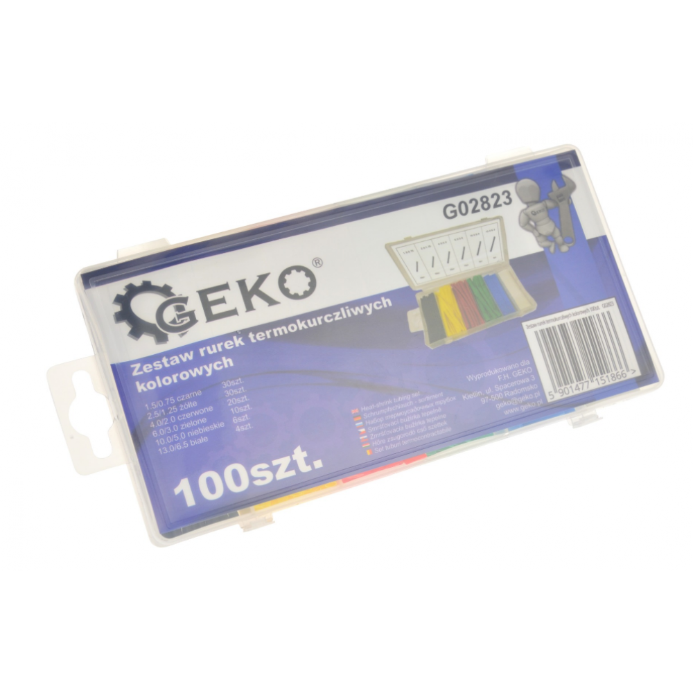 Комплект цветни термосвиваеми тръби 100 бр. GEKO G02823