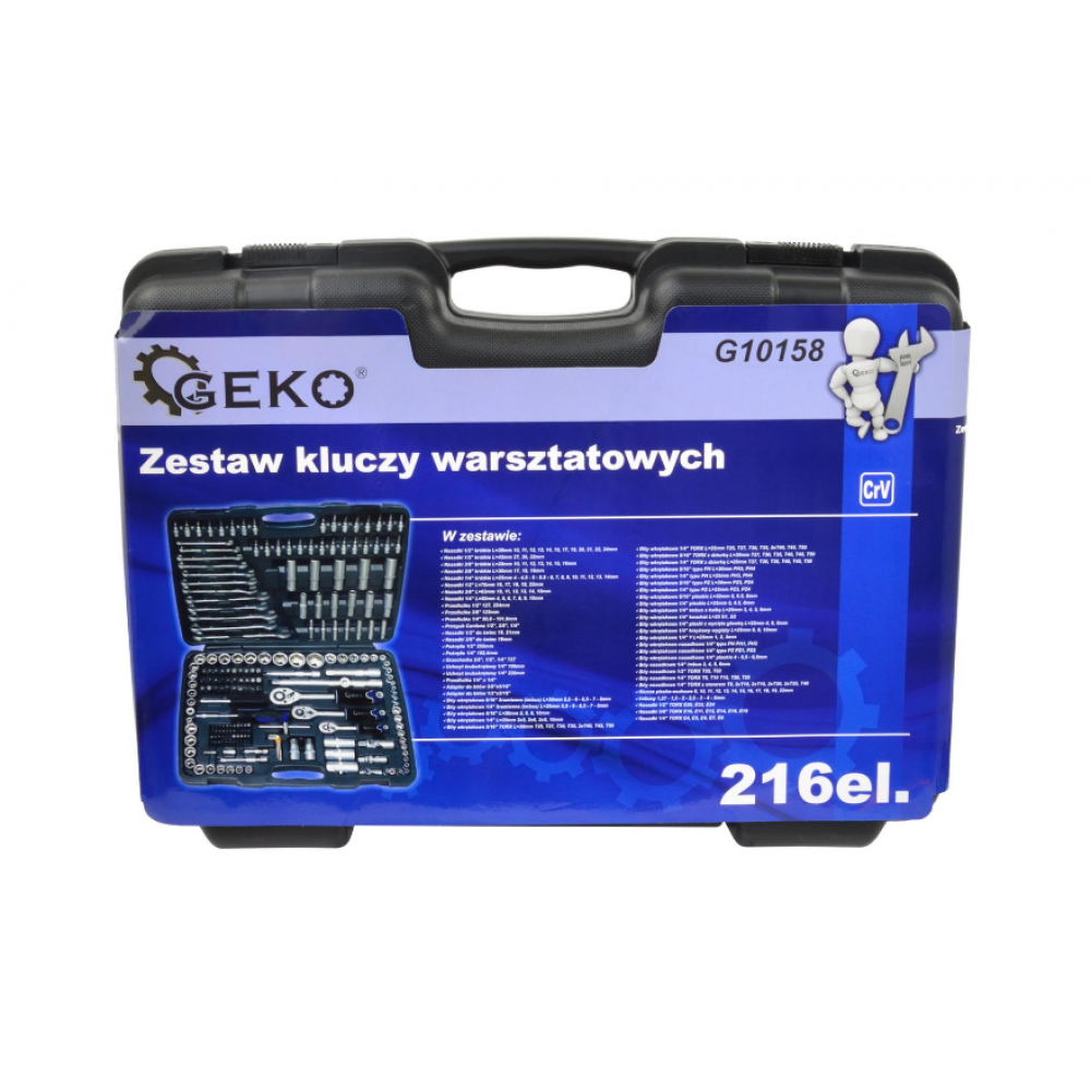 Комплект ключове за работилница - 216 части GEKO G10158