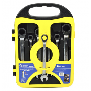 Комплект гаечни ключове с тресчотка 7 бр. 8-19 мм GEKO G10340