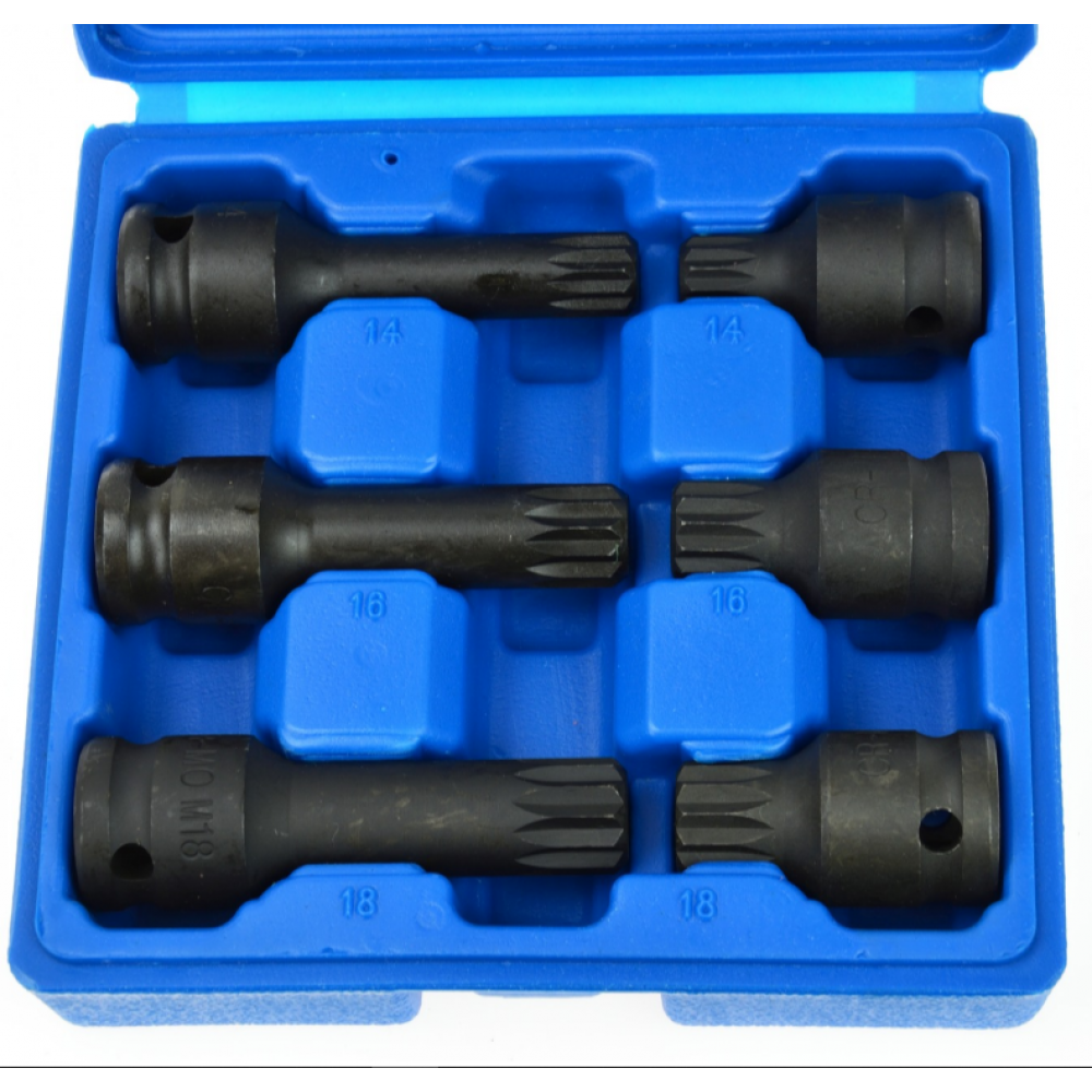 Комплект битове на вложка 12-стен мъжки M14-M18, 1/2 G10515