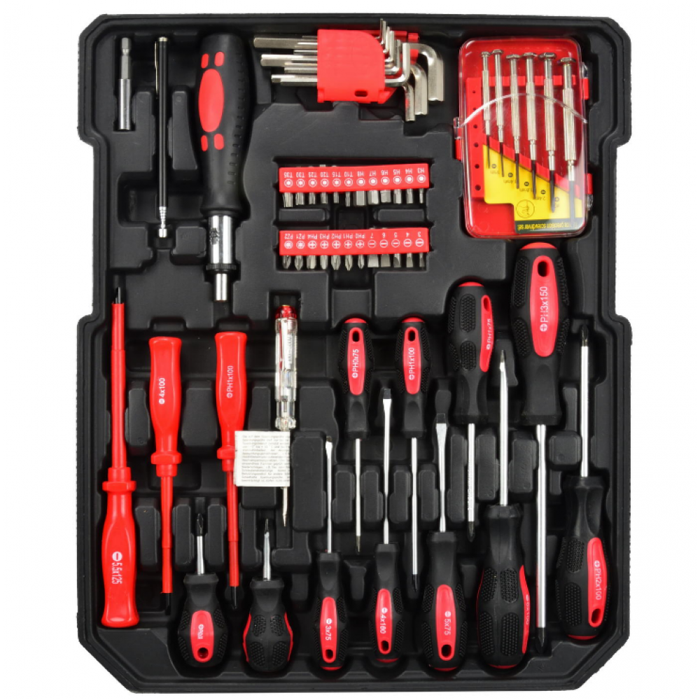 Кутия за инструменти с аксесоари 187 части (ключове) GEKO G10855