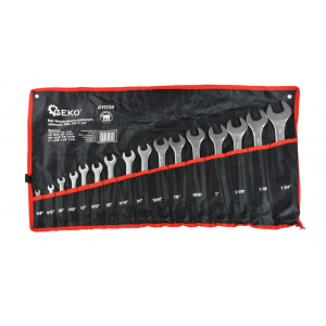 Комплект комбинирани гаечни ключове 16 броя 1/4"-1.1/4", Cr-V - G11152