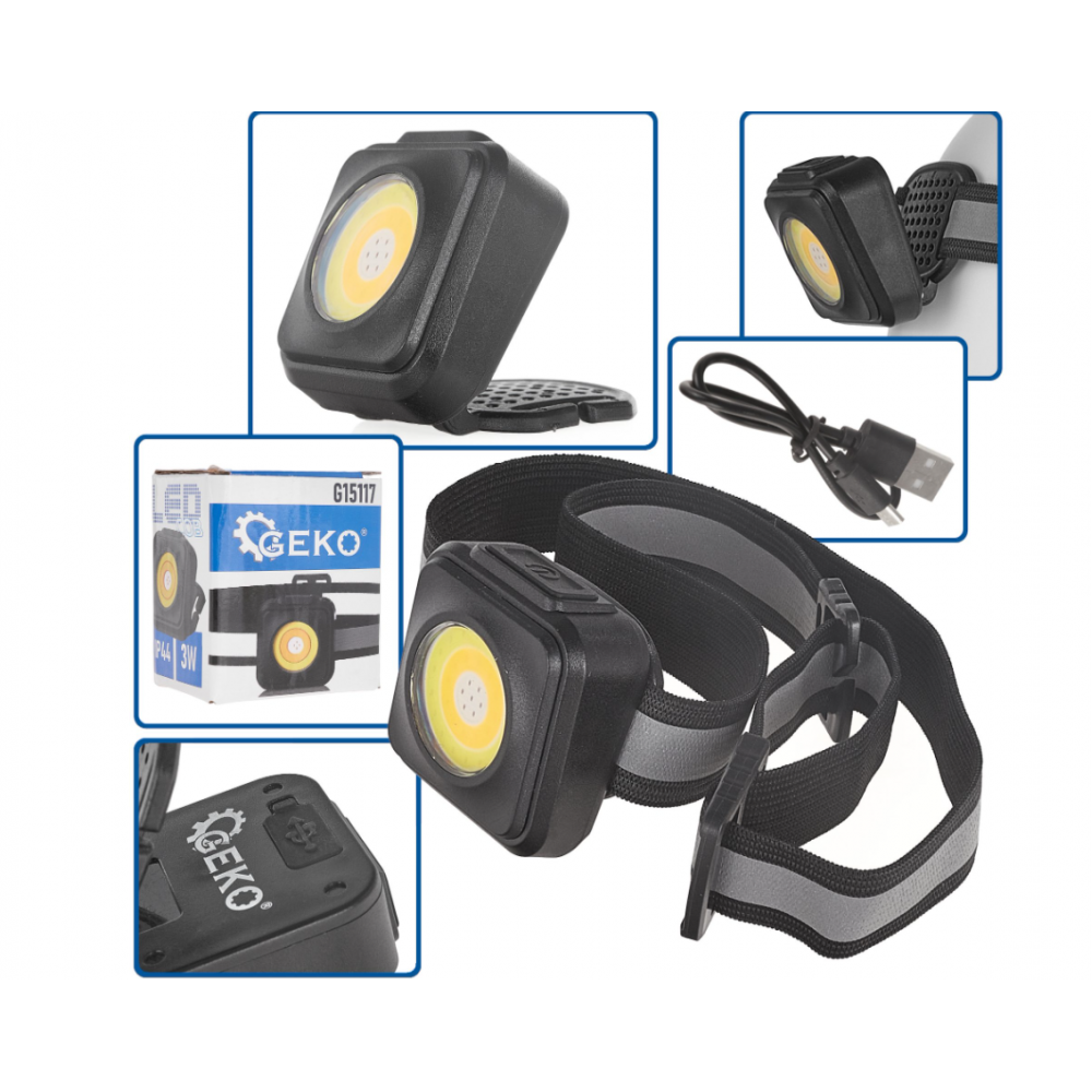 Удароустойчив челник с рефлектор, LED COB, 500mAh - G15117