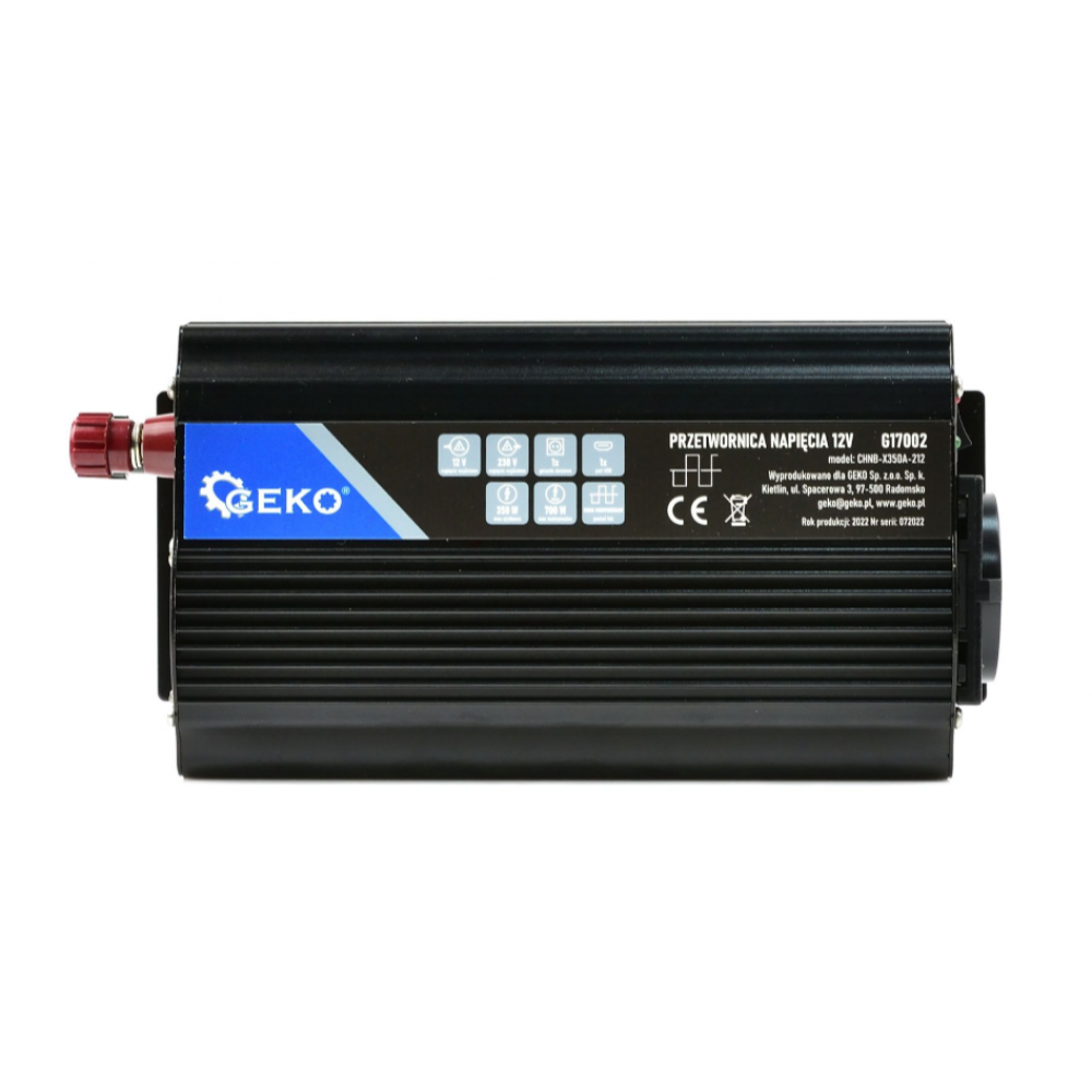Преобразувател на напрежение 12 V/230 V  - 350/700 W - GEKO G17002