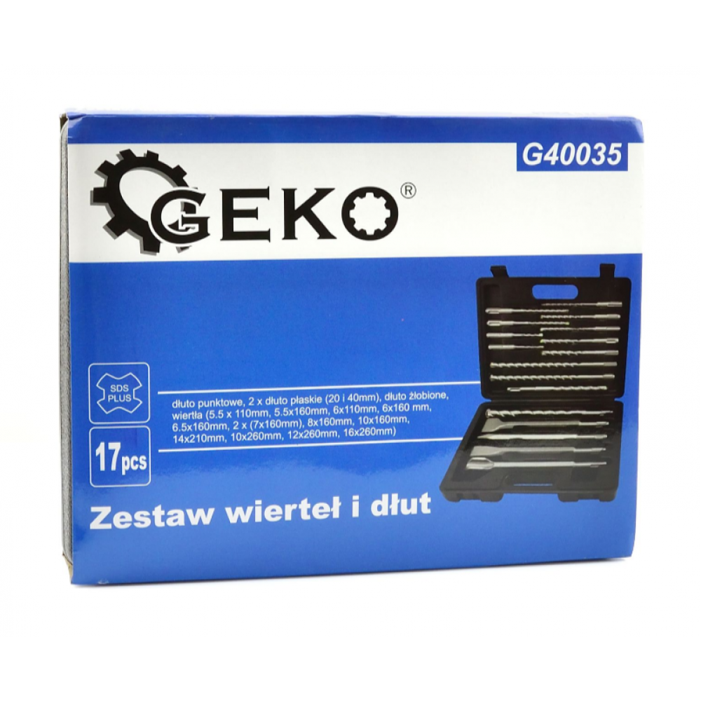 Комплект свредла и длета SDS Plus 17 части GEKO G40035