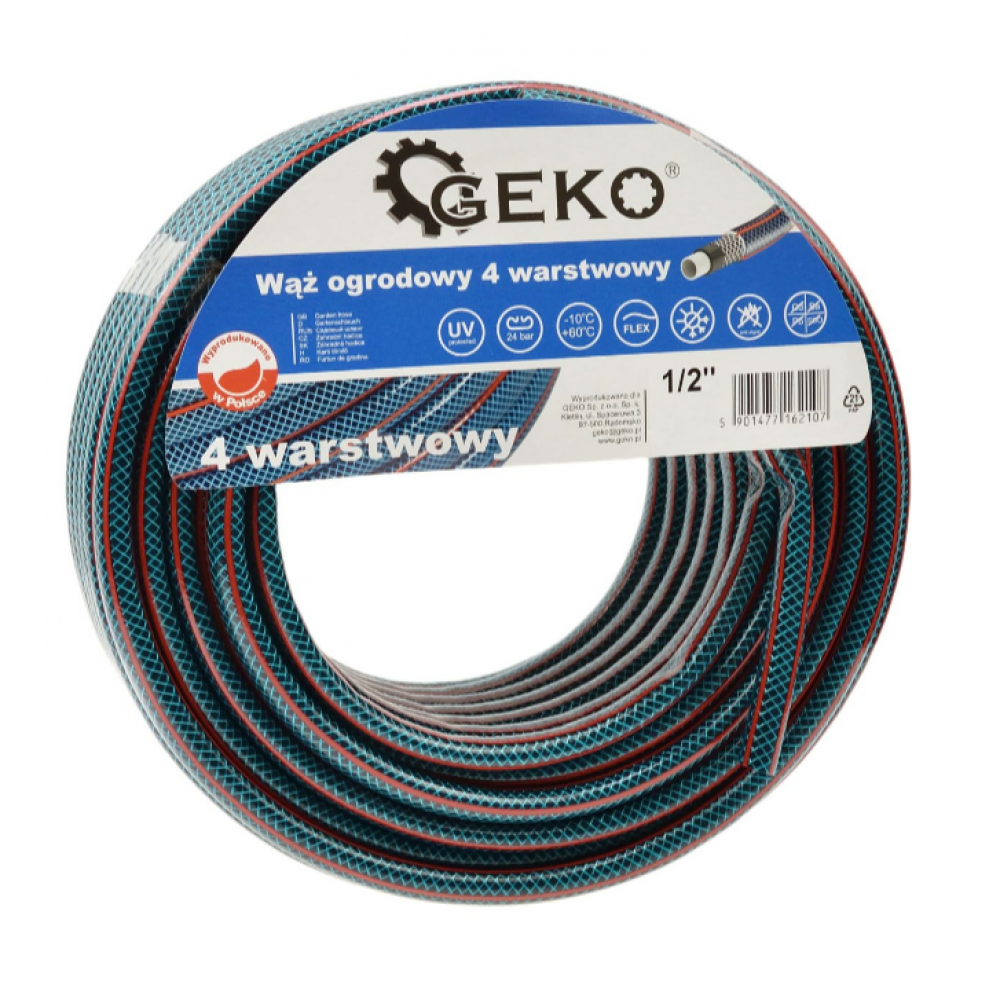 Градински маркуч 4-слоен 1/2" 30 м GEKO G73783