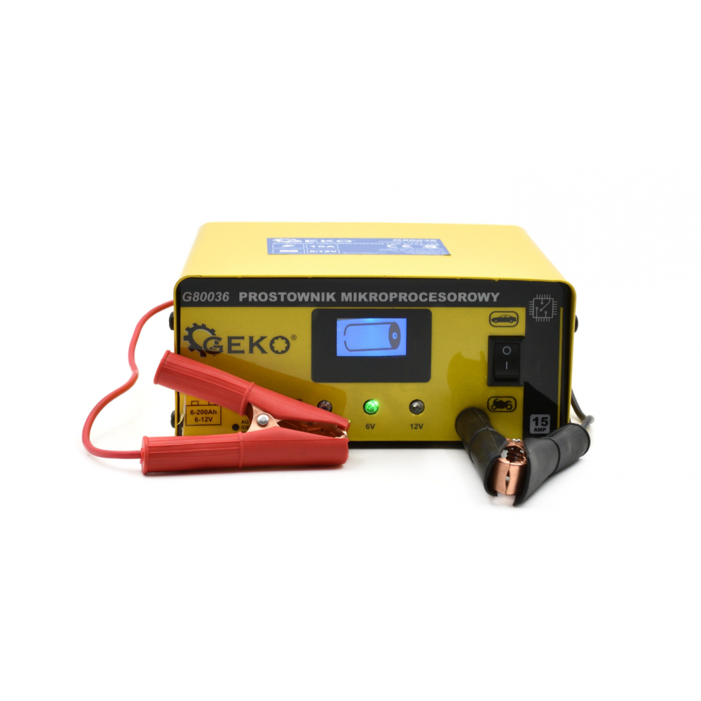 Зарядно за акумулатрои LCD с микропроцесорен 6/12V 15A, 6-200 Ah - G80036