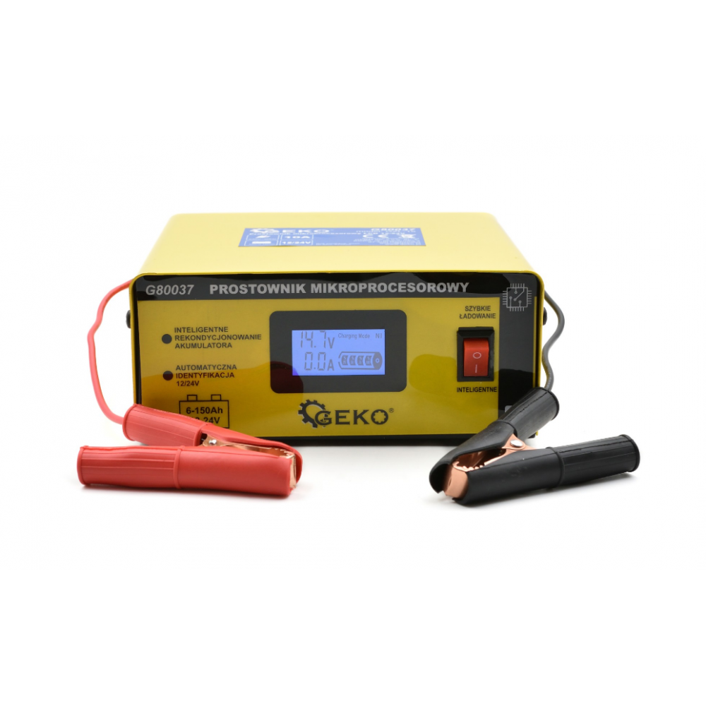 LCD микропроцесорен токоизправител 12/24 V GEKO G80037