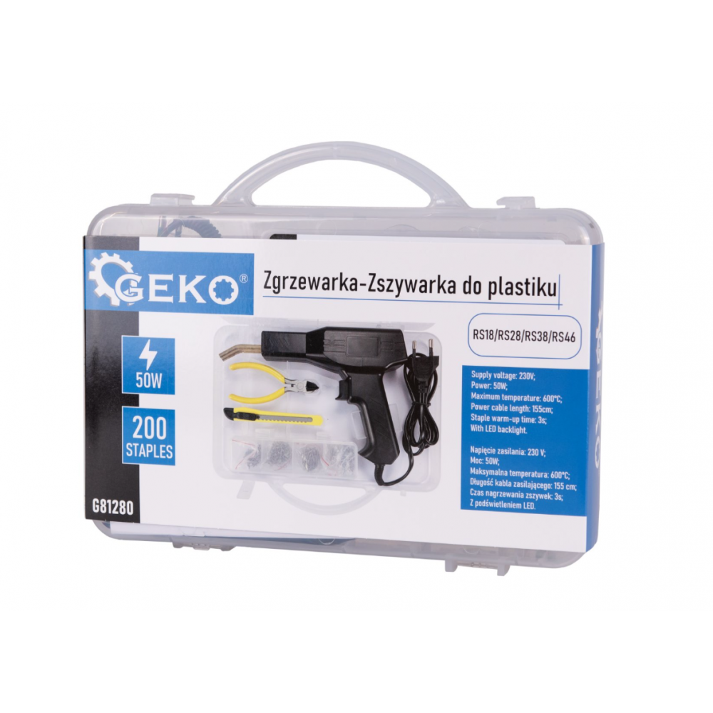 Пистолет за лепене на пластмаса, 50W, 200 скоби - G81280