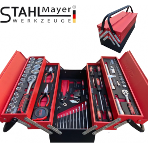 Сгъваем метален куфар с инструменти, 86 части - HW-2180