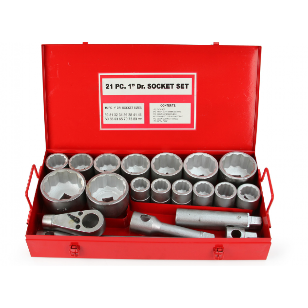 Гедоре 1″ 12-стенно 30 – 80 мм, 21 части - HW-2329