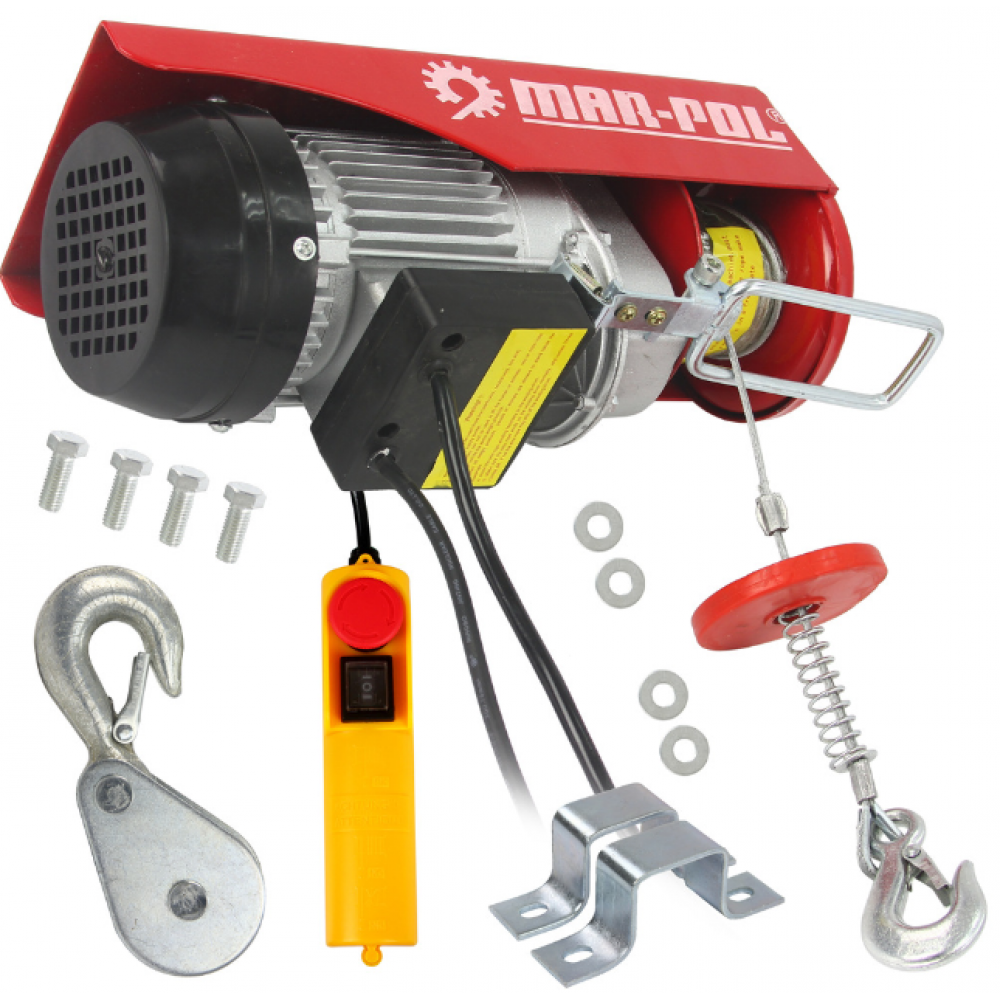 Електрическа въжена лебедка 125 / 250 кг., 12 м, 500W - HW-2338