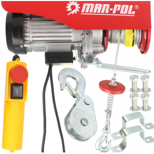 Електрическа въжена лебедка 400 / 800 кг., 12 м, 1300W - HW-2340