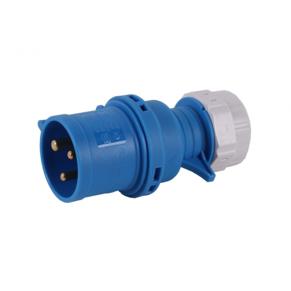 CEE щепсел 3 пина, 32A, 250V - IP44 - IP32A3P