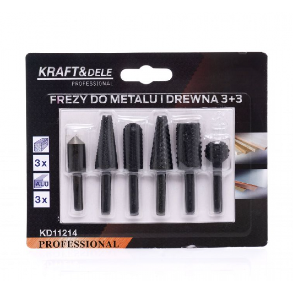Комплект фрези за метал и дърво, 6 части - KD11214