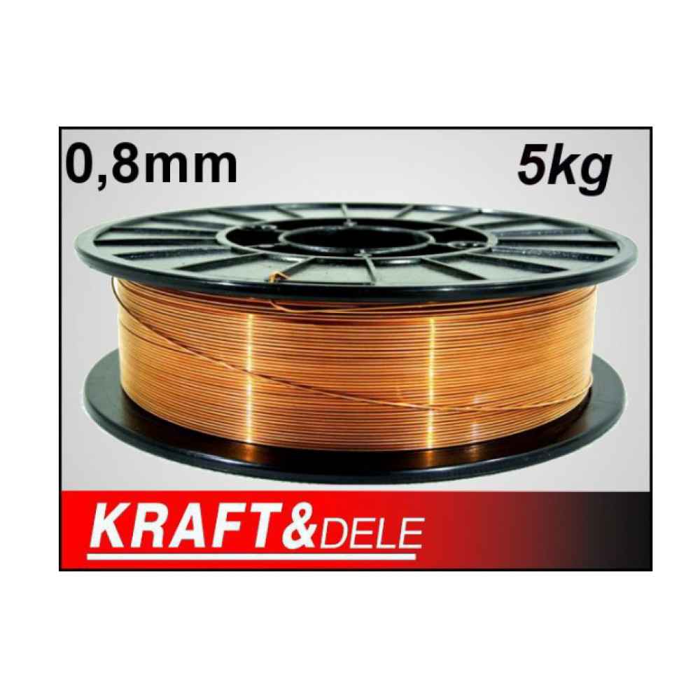 Заваръчна тел 0,8 мм, 5 кг., помеднена - KRAFT & DELE KD1151