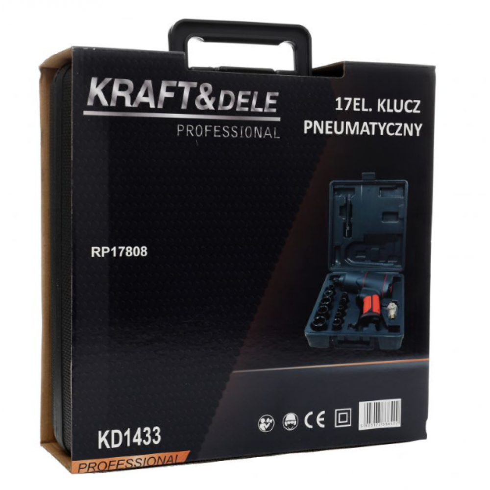 Пневматичен ударен гайковерт 1/2", 1200Nm, 17 елемента - KD1433