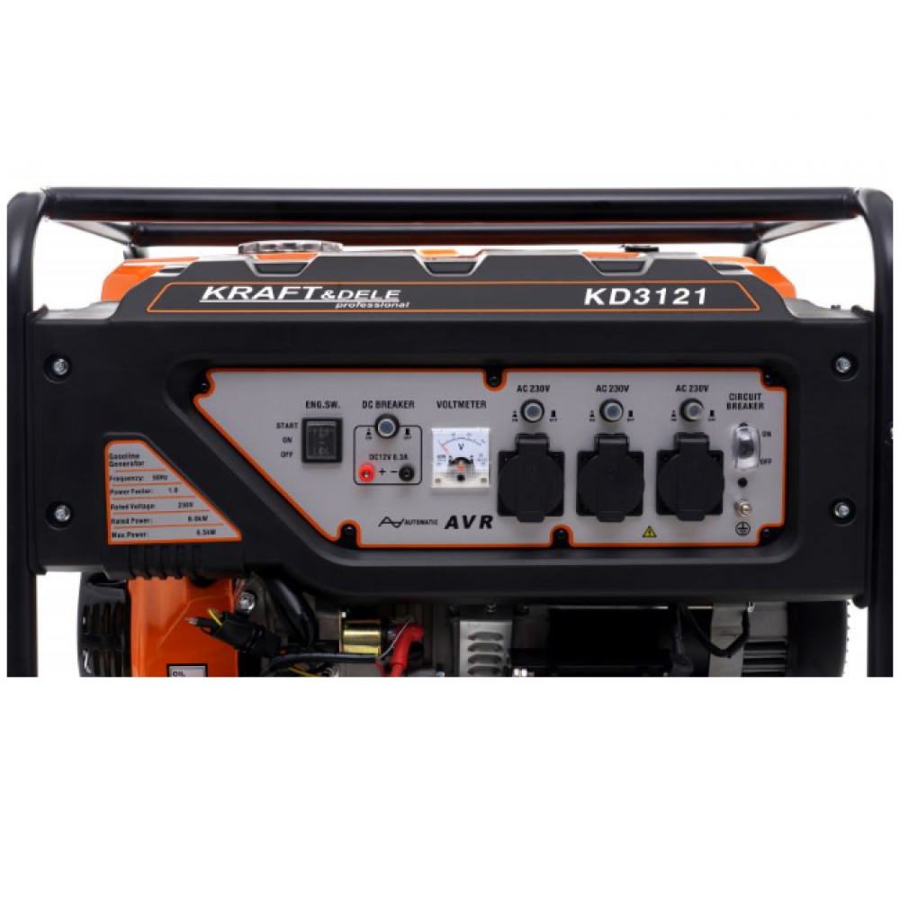 Бензинов монофазен генератор за ток, 6 kW / 6.5 kW, 230V - KD3121