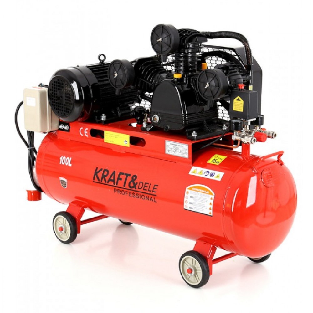 Маслен компресор с 3 бутала, 100L, 400V, 8 bar - KD405