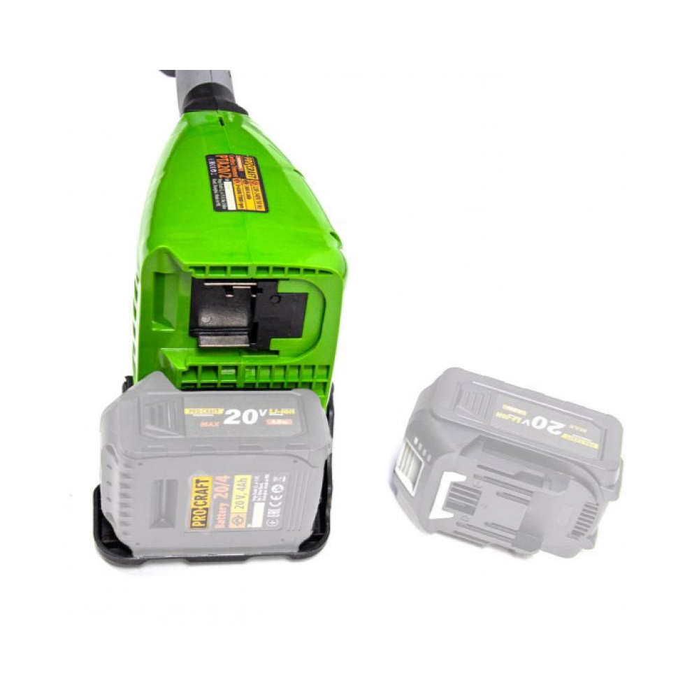 PROCRAFT PTA20/2 Акумулаторен тример, резачка, храсторез, 3 в 1, 36V 4Ah, безчетков, (body)