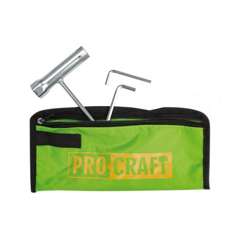 PROCRAFT T4200 Професионален двутактов бензинов тример с три ножа, автоматична тримерна глава и корда, самар, 28мм Ø прът, 42,7 куб/см / 1250 W / 9000 об./мин.