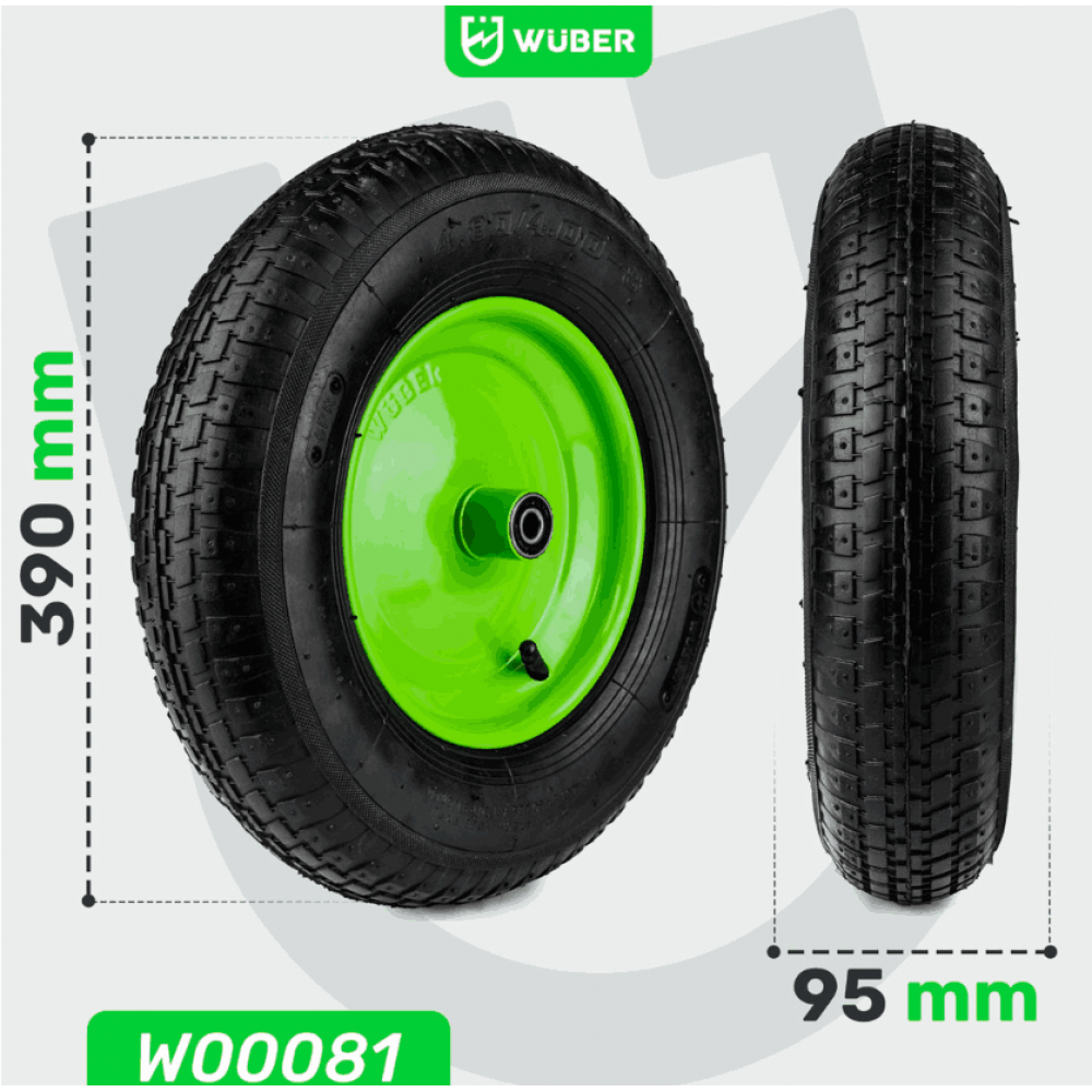Колело за ръчна количка с вътрешна гума 15”, 390 мм, 250 кг. - W00081
