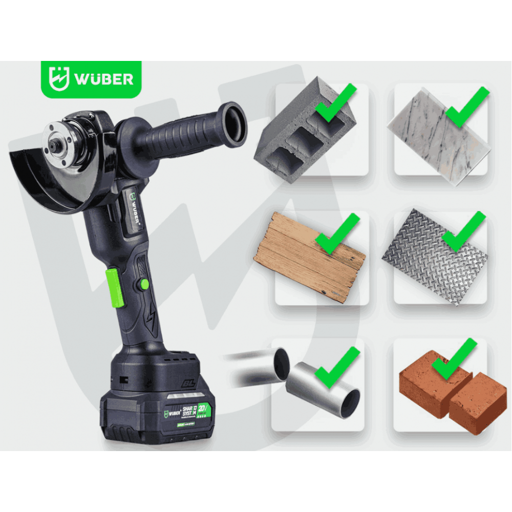 Акумулаторен ъглошлайф 20V 125 мм 2x4Ah, контрол на оборотите - W04501
