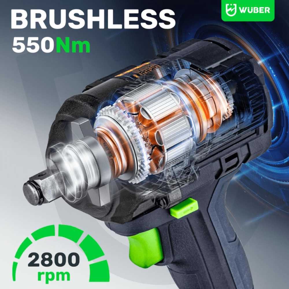 Акумулаторен ударен гайковерт 550Nm, 20 V, 2x4.0Ah - W04601