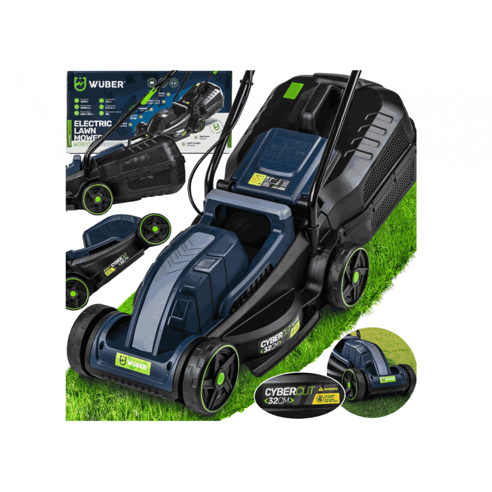 Електрическа косачка за трева 1200 W, 32 см, кошница 30 литра - W08102