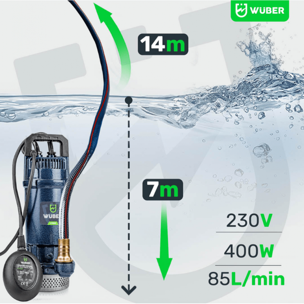 Помпа за мръсна вода 2100 W, 1'', 15000 л/ч. - W11003