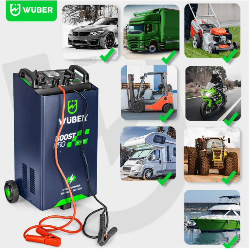 Зарядно устройство за акумулатор с функция за стартиране 63 A - W14011