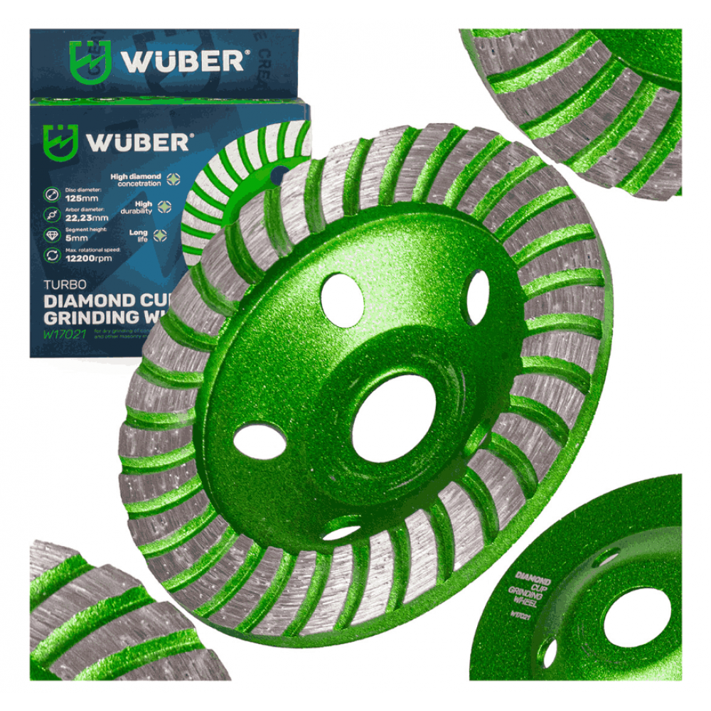 Диамантен шлифовъчен диск за бетон Turbo 125 мм 12 200 об/мин - W17021