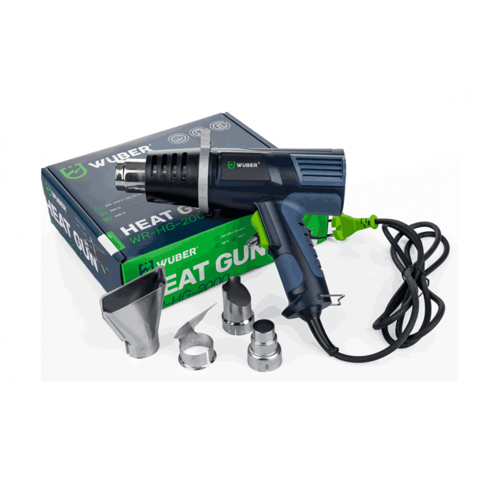 Пистолет за горещ въздух, 4 сменяеми дюзи, 2000 W, 350/600°C - W20110