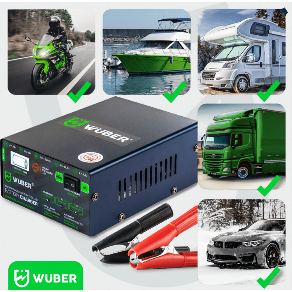 Микропроцесорно зарядно устройство за акумулатори 6V и 12V 15A - W30560