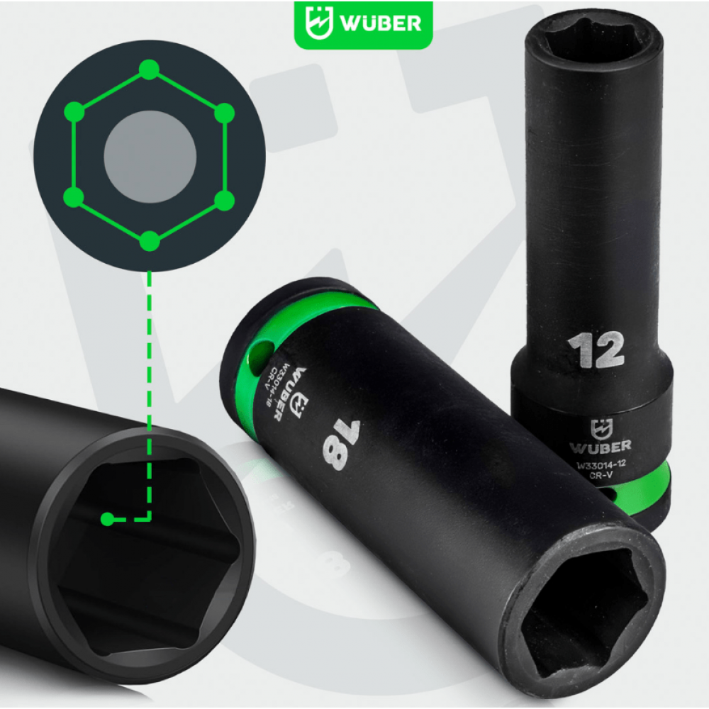Комплект ударни вложки 10-19 мм, 20 броя, 1/2”, шестостенни - W33014
