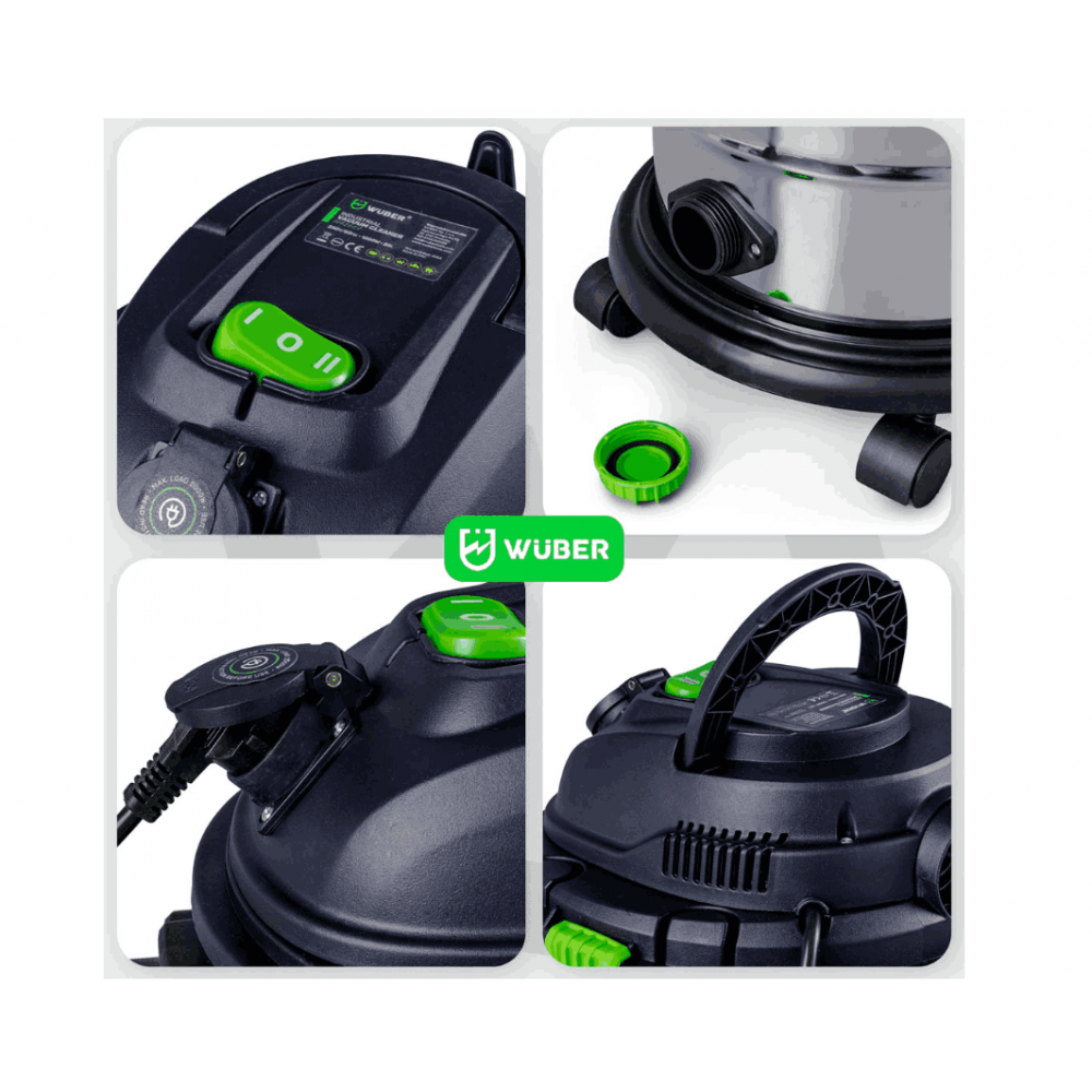 Индустриална прахосмукачка, мокро/сухо почистване 2200 W - W42669