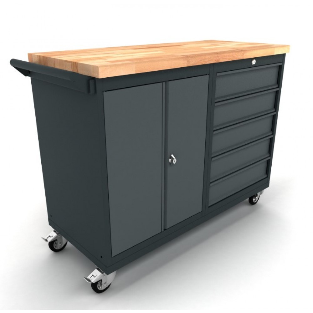 Мобилен шкаф Workbench с 2 врати и 5 чекмеджета - WBG124M01